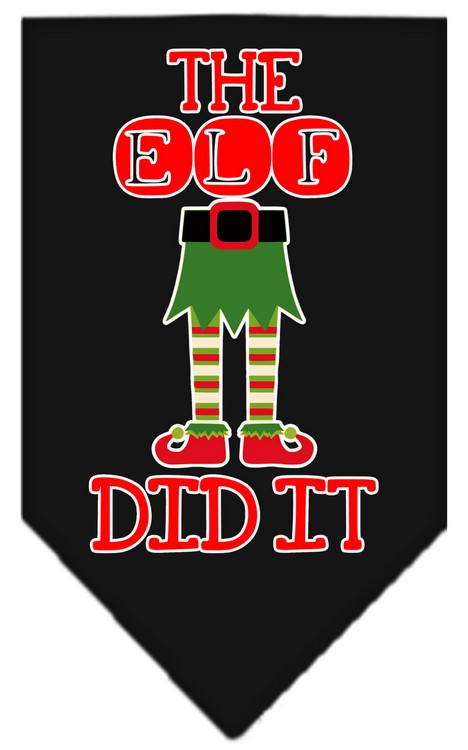 The Elf Did It Screen Print Bandana Black Large